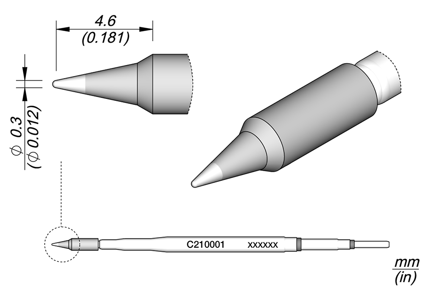 C210001 - Cartridge Conical Ø 0.3 S2